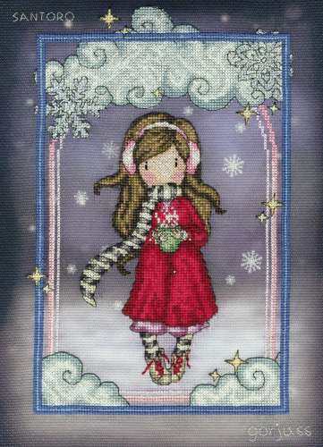 Santoro Gorjuss - Kreuzstichpackung 22x30cm - Snowflakes Kisses